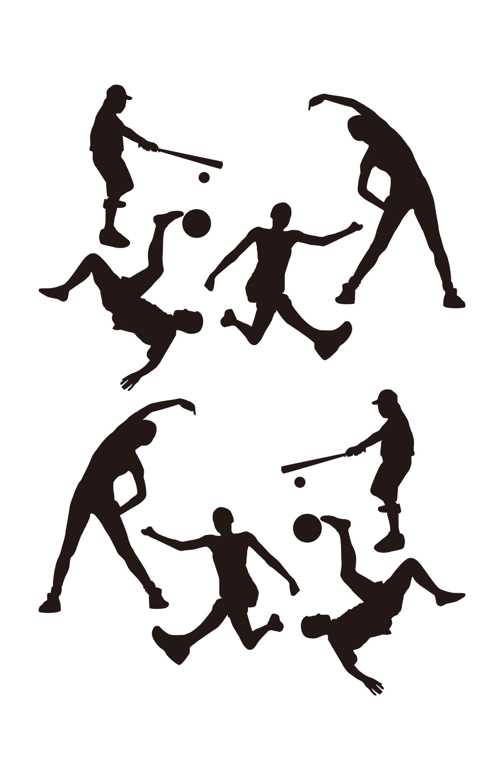 矢量手绘运动剪影剪影运动元素素材