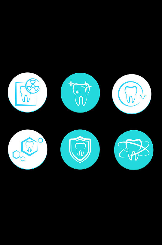 几何圆形牙齿牙医设计素材