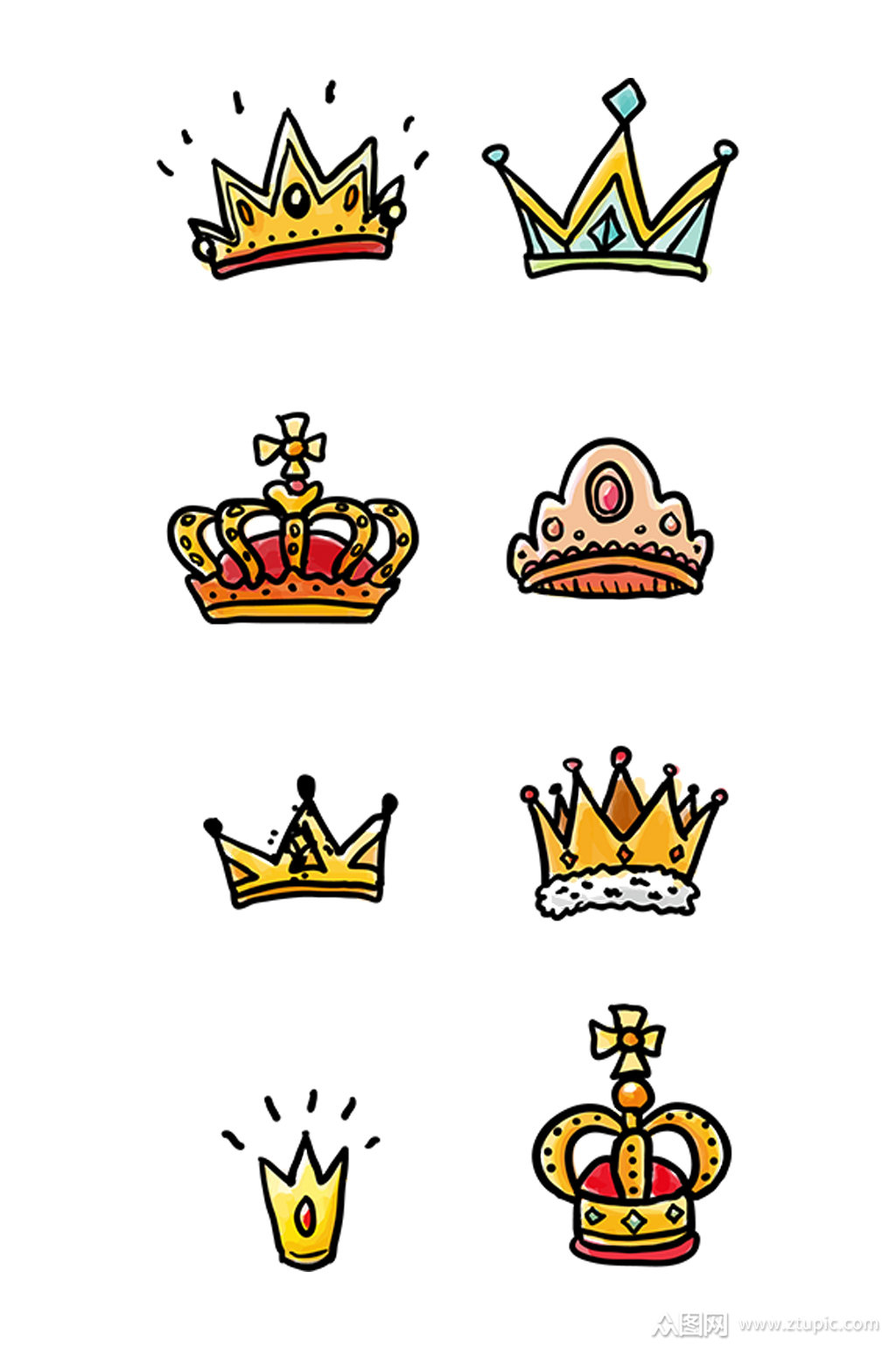 卡通皇冠王冠设计素材素材