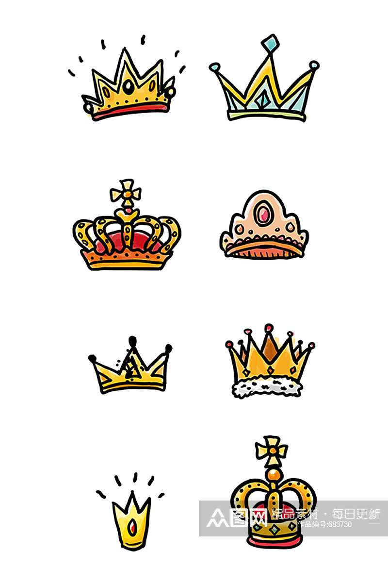 卡通皇冠王冠设计素材素材