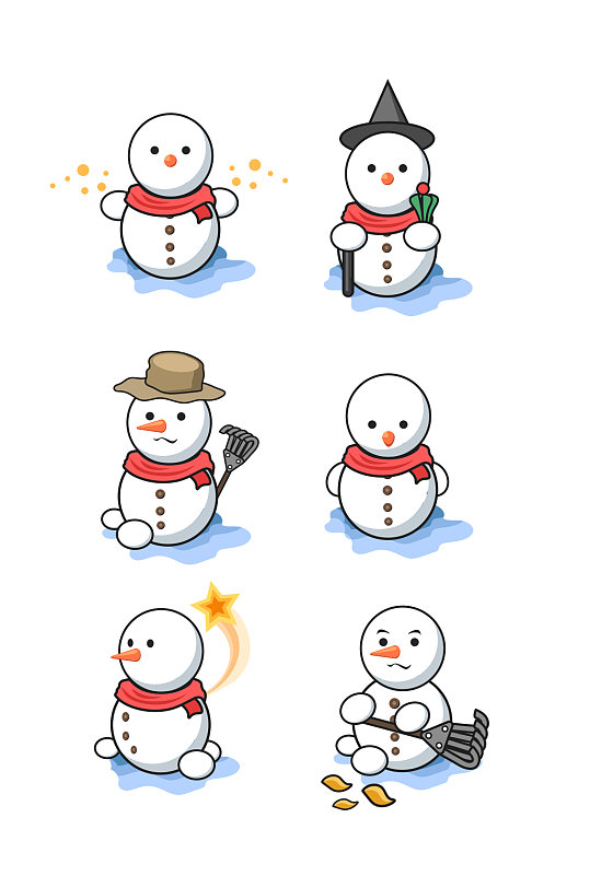 雪人冬天雪球卡通元素