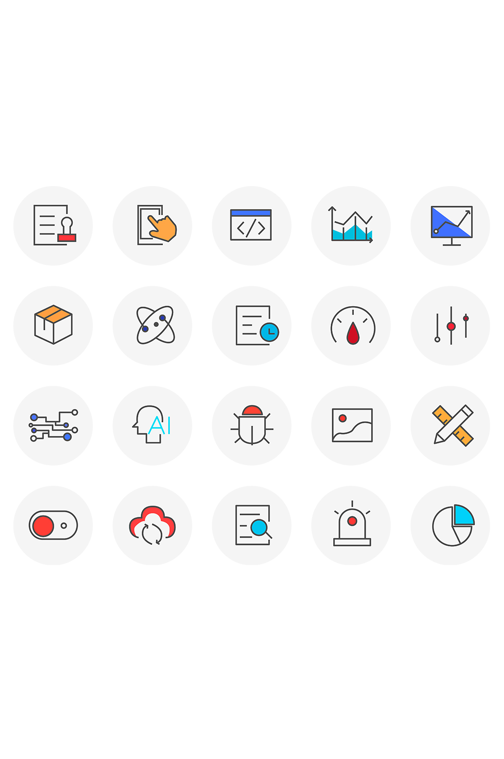 互联网常用线面性图标素材