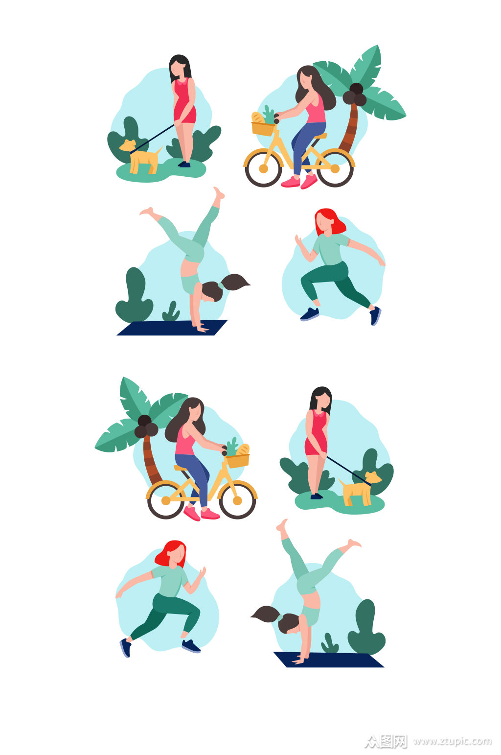 户外运动矢量卡通素材