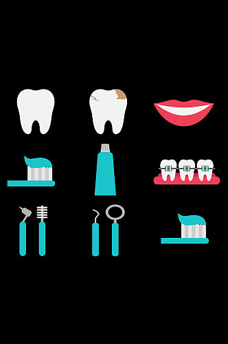 牙齿牙医检查设计素材