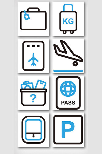 飞机场类型图案元素