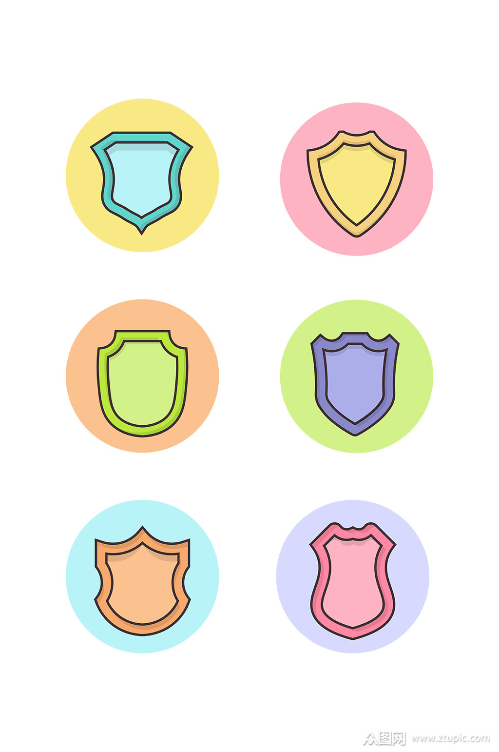 卡通盾牌图标下载ui图标