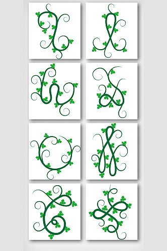 绿植花纹边框图案元素