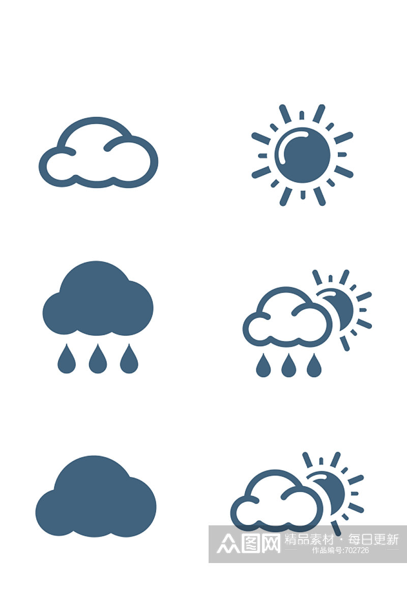 手绘天气预报图案元素素材