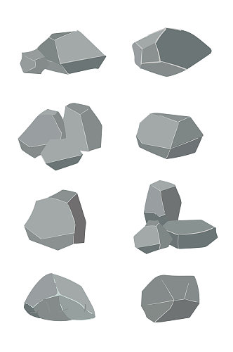 卡通简约几何型石头 石材