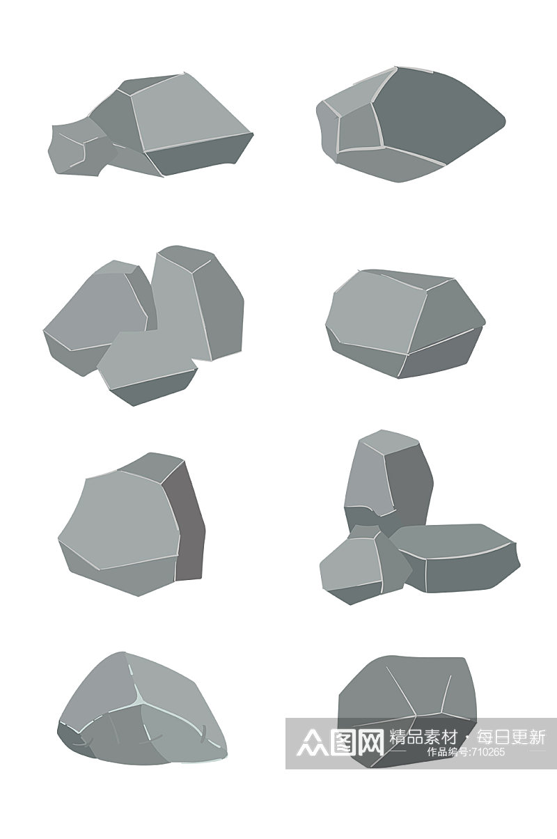 卡通简约几何型石头 石材素材