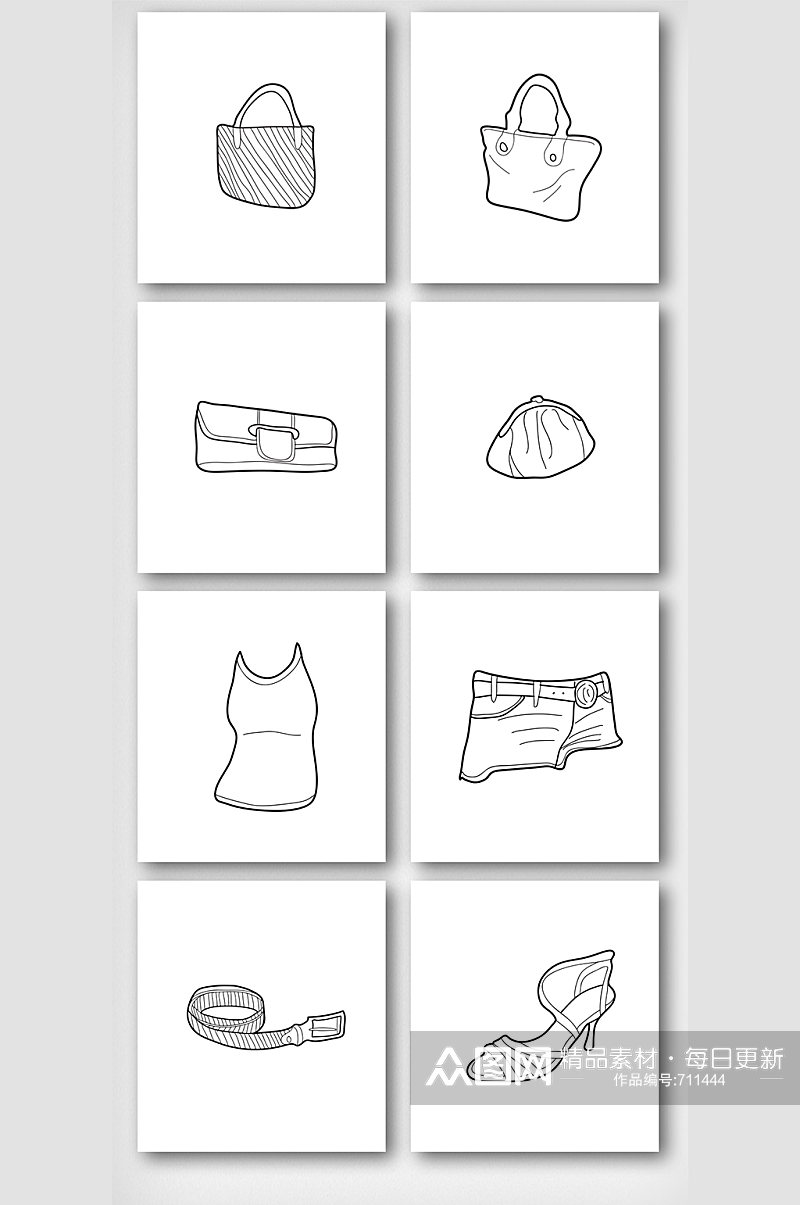 简约时尚装扮元素素材