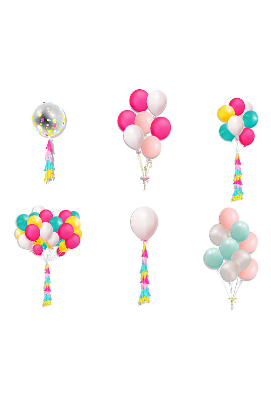 彩色漂浮气球节日活动装饰素材