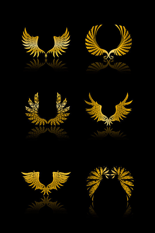 黑金翅膀设计素材