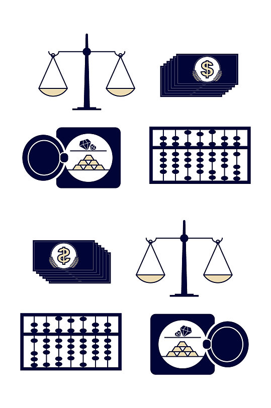 卡通金融保險(xiǎn)箱錢幣元素