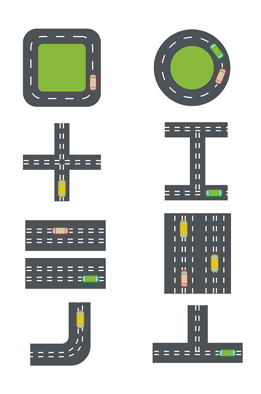 矢量公路小汽车装饰