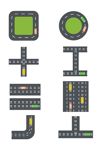 矢量公路小汽车装饰