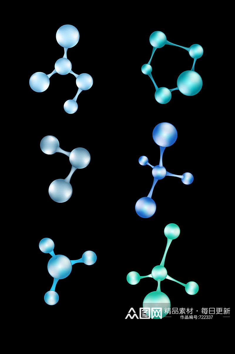 手绘科技线条分子结构矢量素材素材