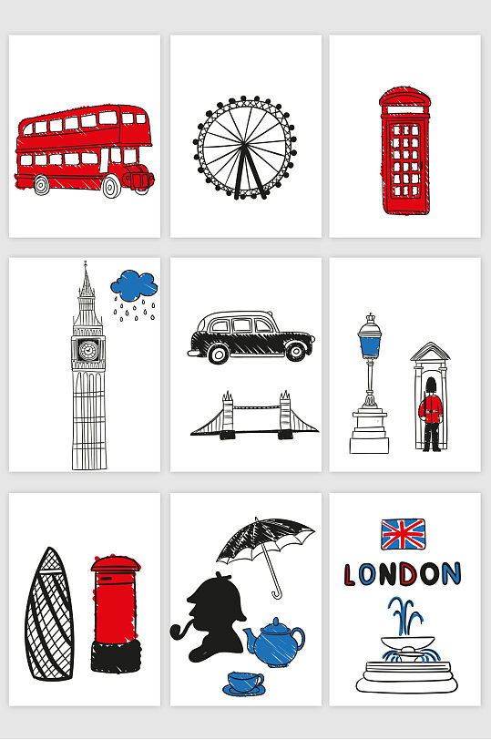 精美英国国旗气球矢量素材