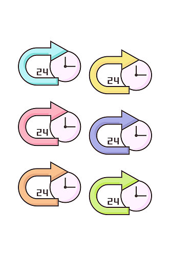 手绘疯抢24小时图标设计