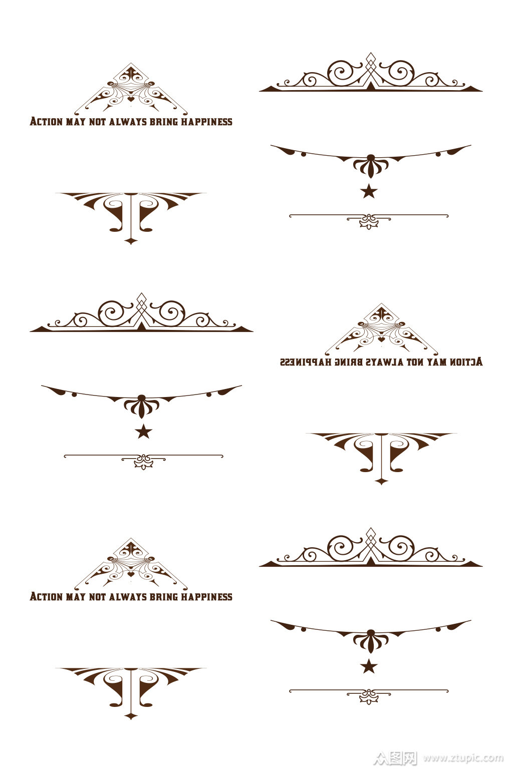欧式线条花边ai矢量素材