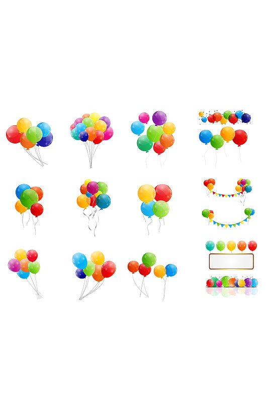 彩色漂浮气球设计素材