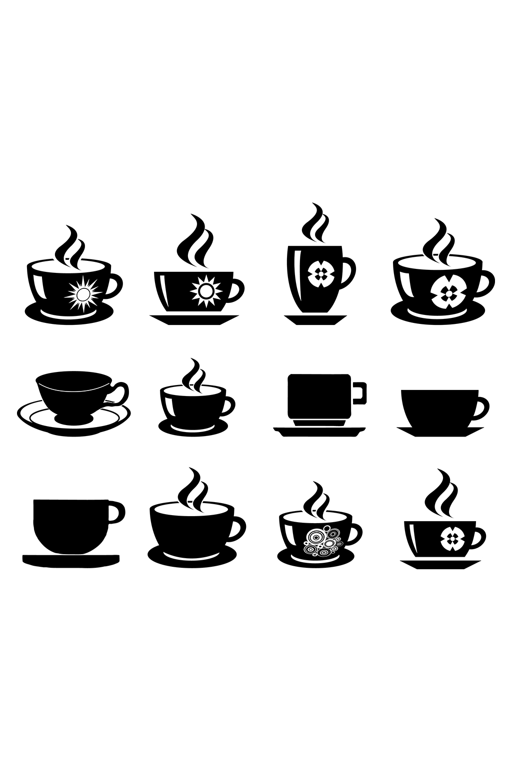 黑色咖啡杯图案元素素材