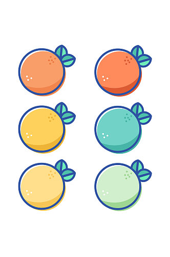 桔子橘子绿色食品维生素卡通装饰画