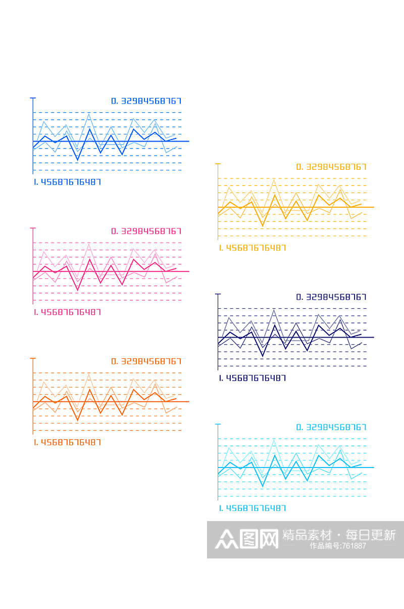科技感折线数字图表图案装饰图案 元素素材