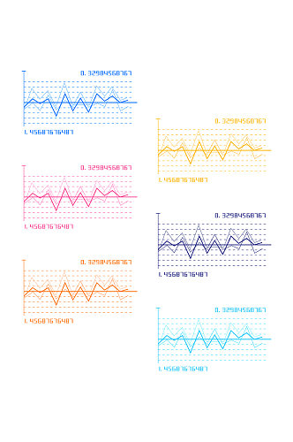 科技感折线数字图表图案装饰图案 元素