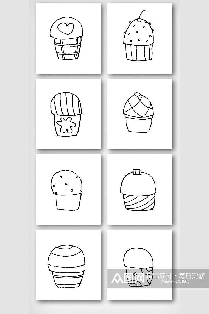 可爱卡通蛋糕元素素材