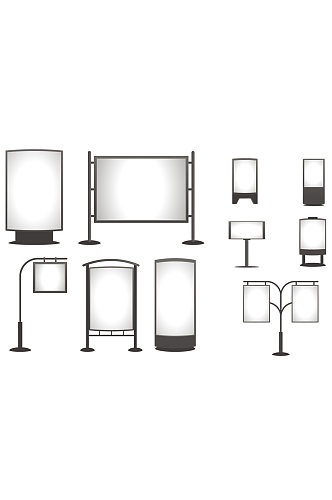 立柱广告牌站牌设计素材