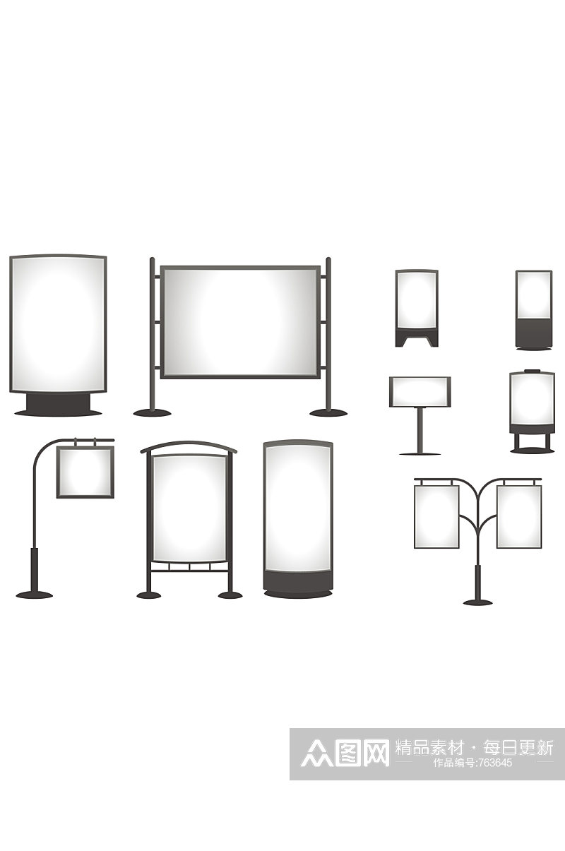 立柱广告牌站牌设计素材素材