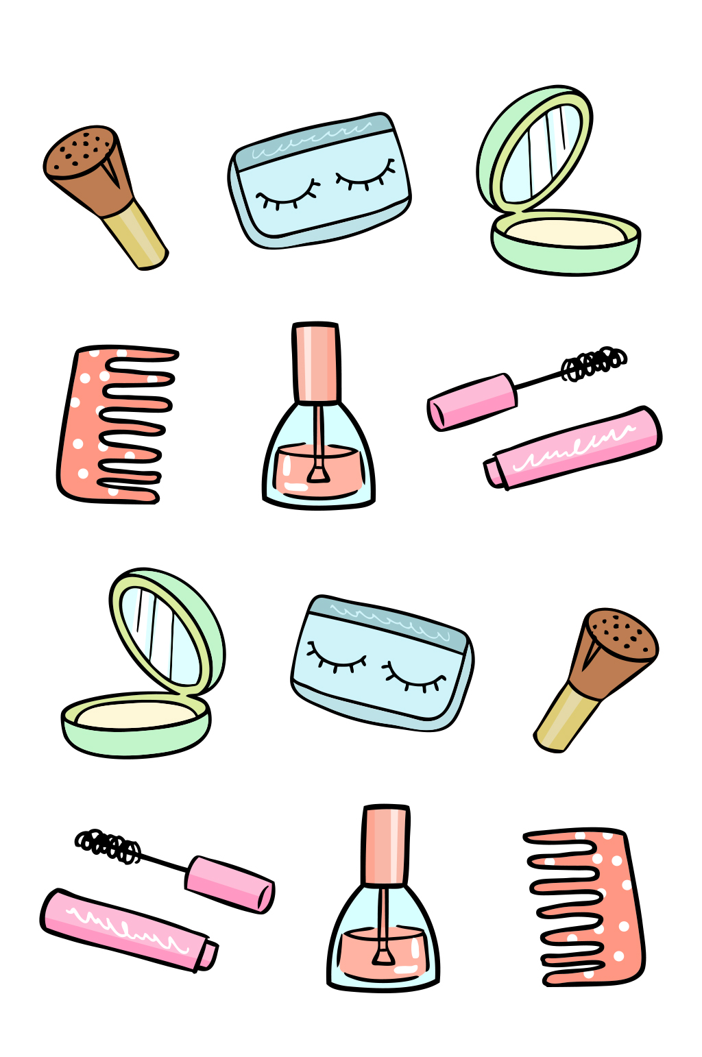 废化妆品卡通图片图片