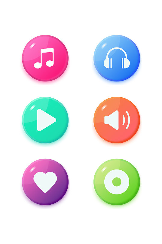 視頻音樂矢量圖標圖片