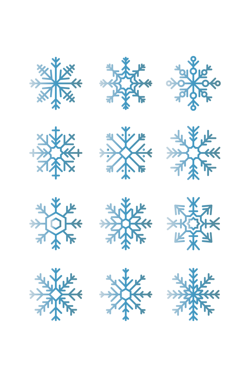 可爱的雪花图标插图矢量素材