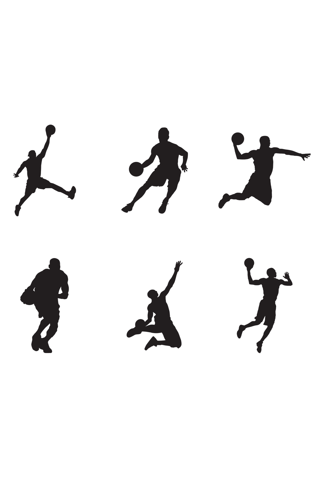手绘打篮球人物剪影元素立即下载打篮球黄色手绘高端创意工装背景墙