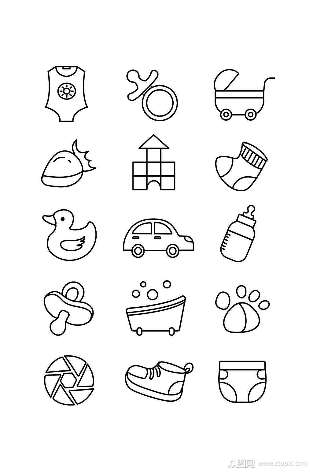 图标黑白孕婴图标