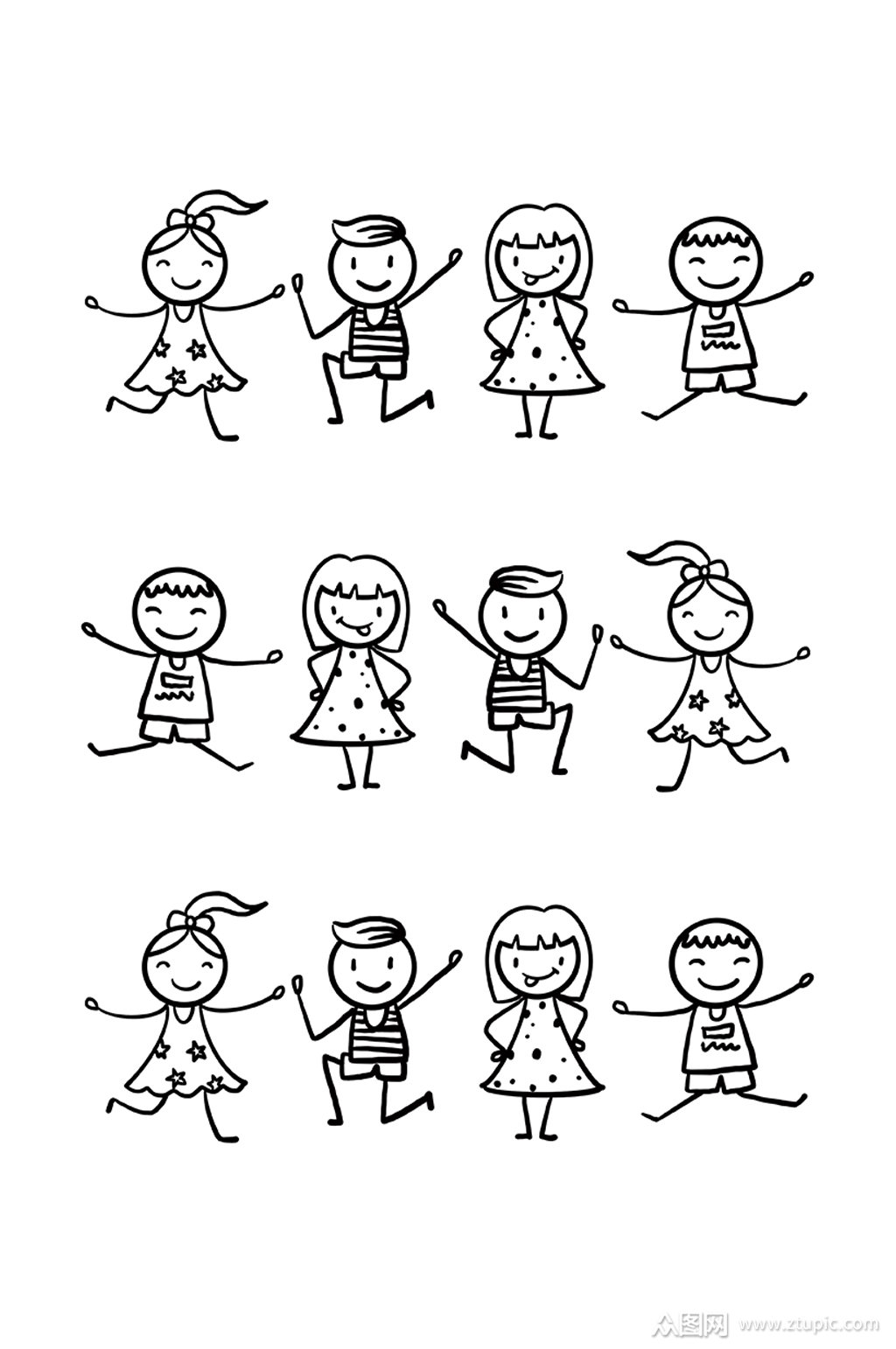 小孩子简笔画元素