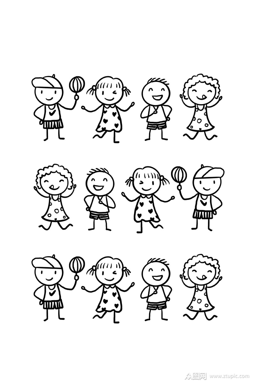 小孩子简笔画元素