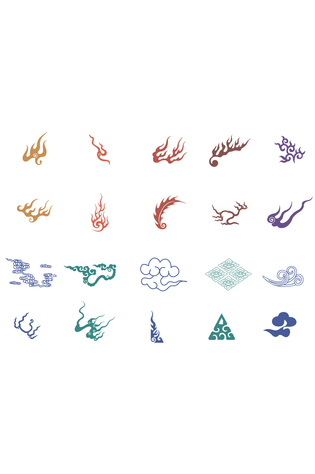 质感龙纹祥云挂饰矢量素材