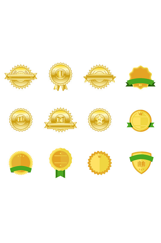 金色标签标贴设计元素