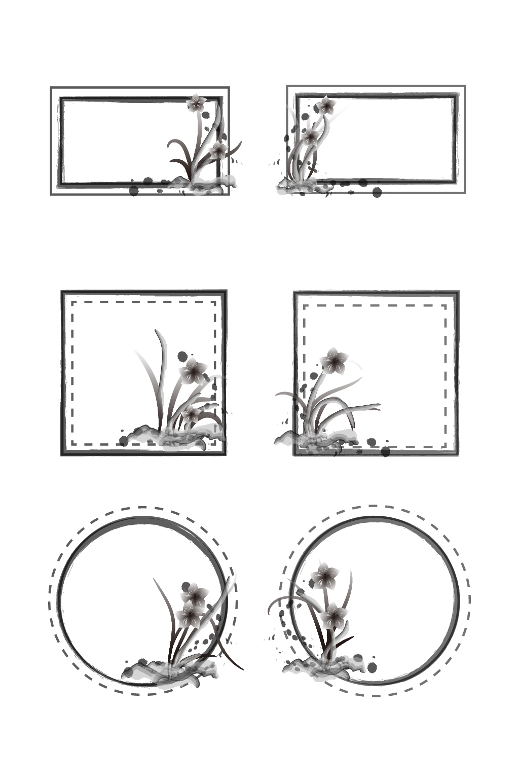 兰花边框简笔画图片