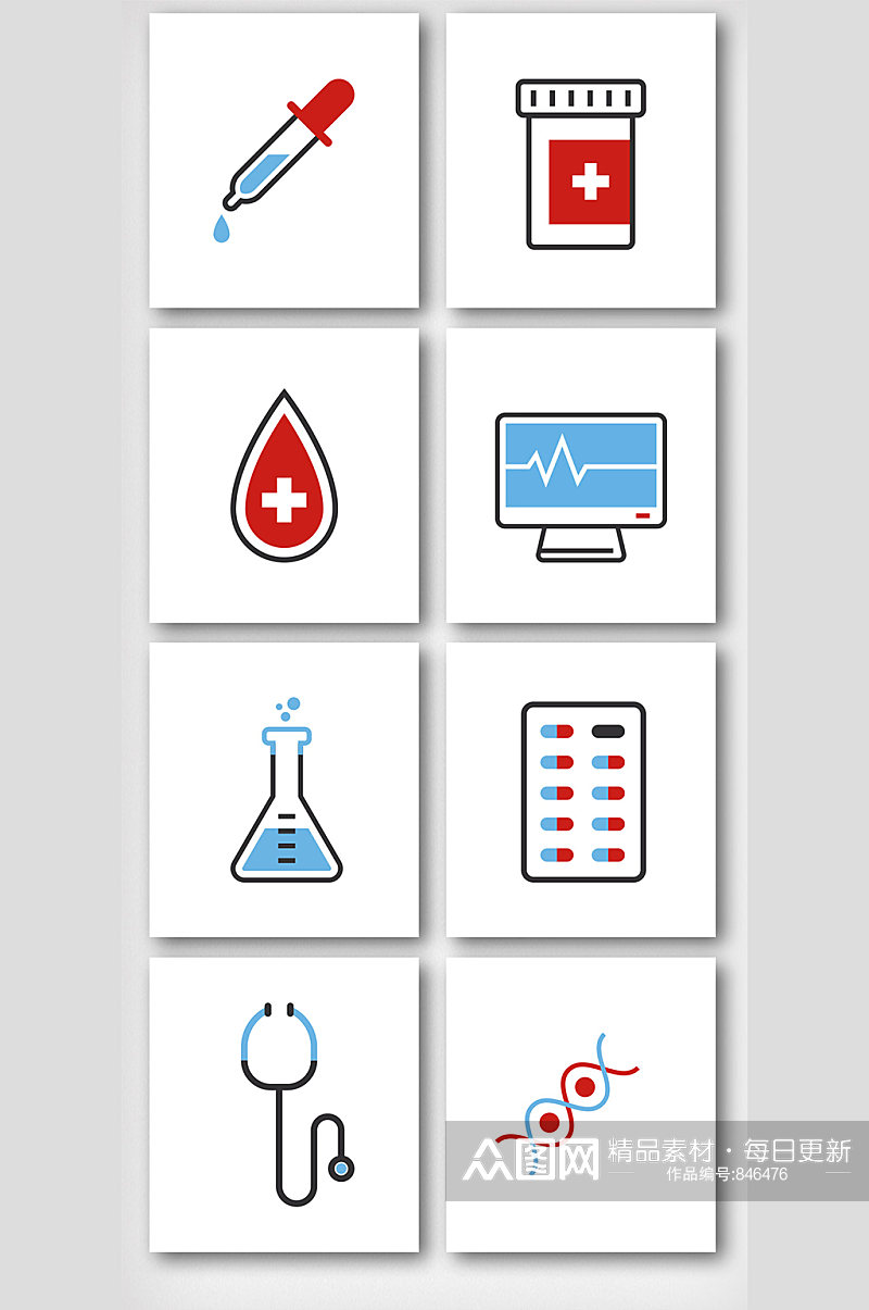 卡通医疗用具元素素材