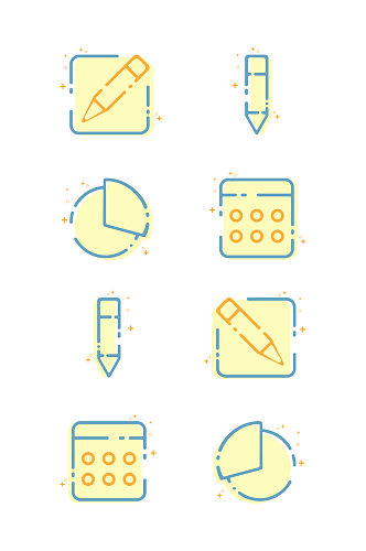 MBE扁平风清新可爱办公图标