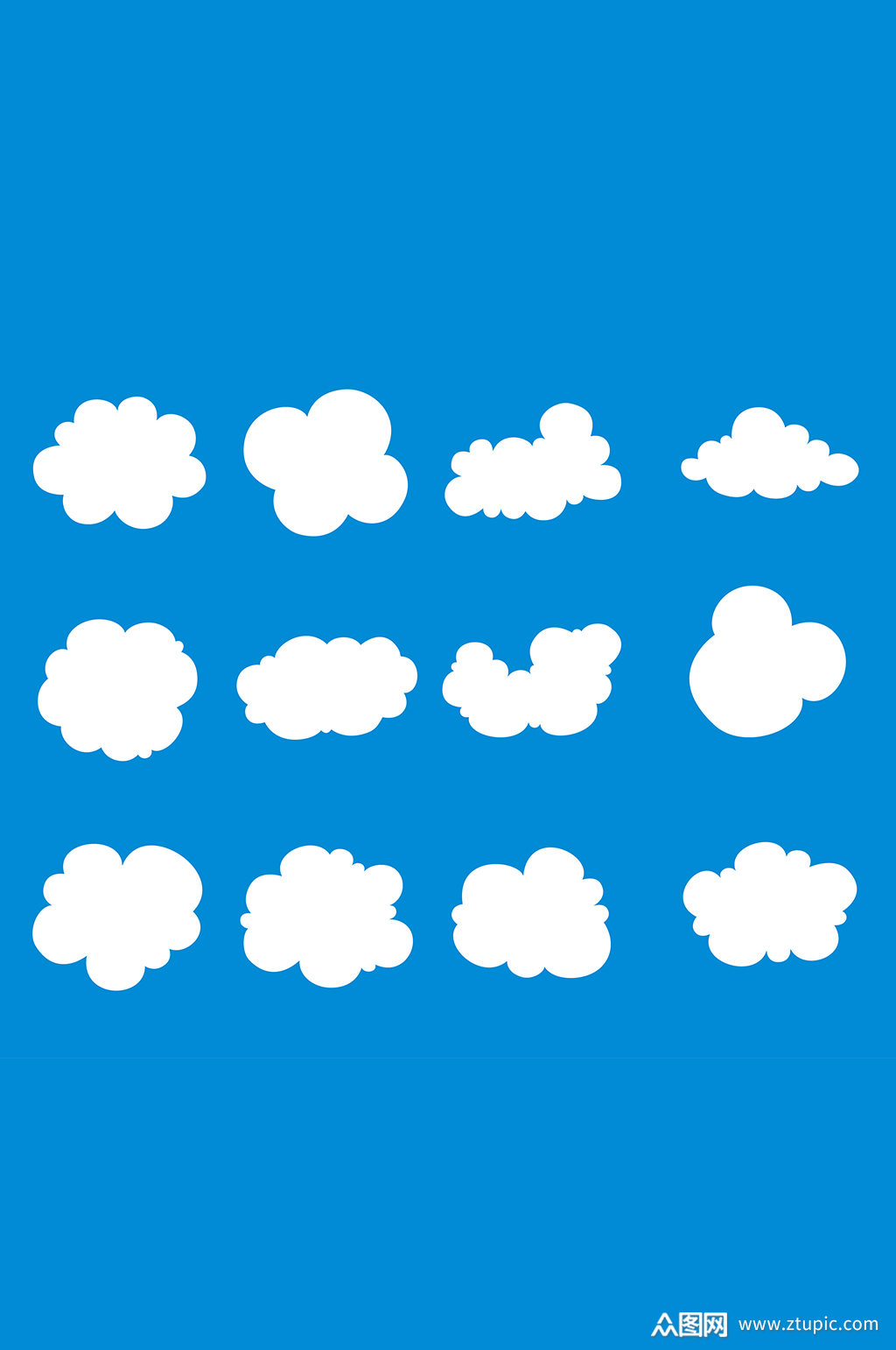 白色云朵装饰元素