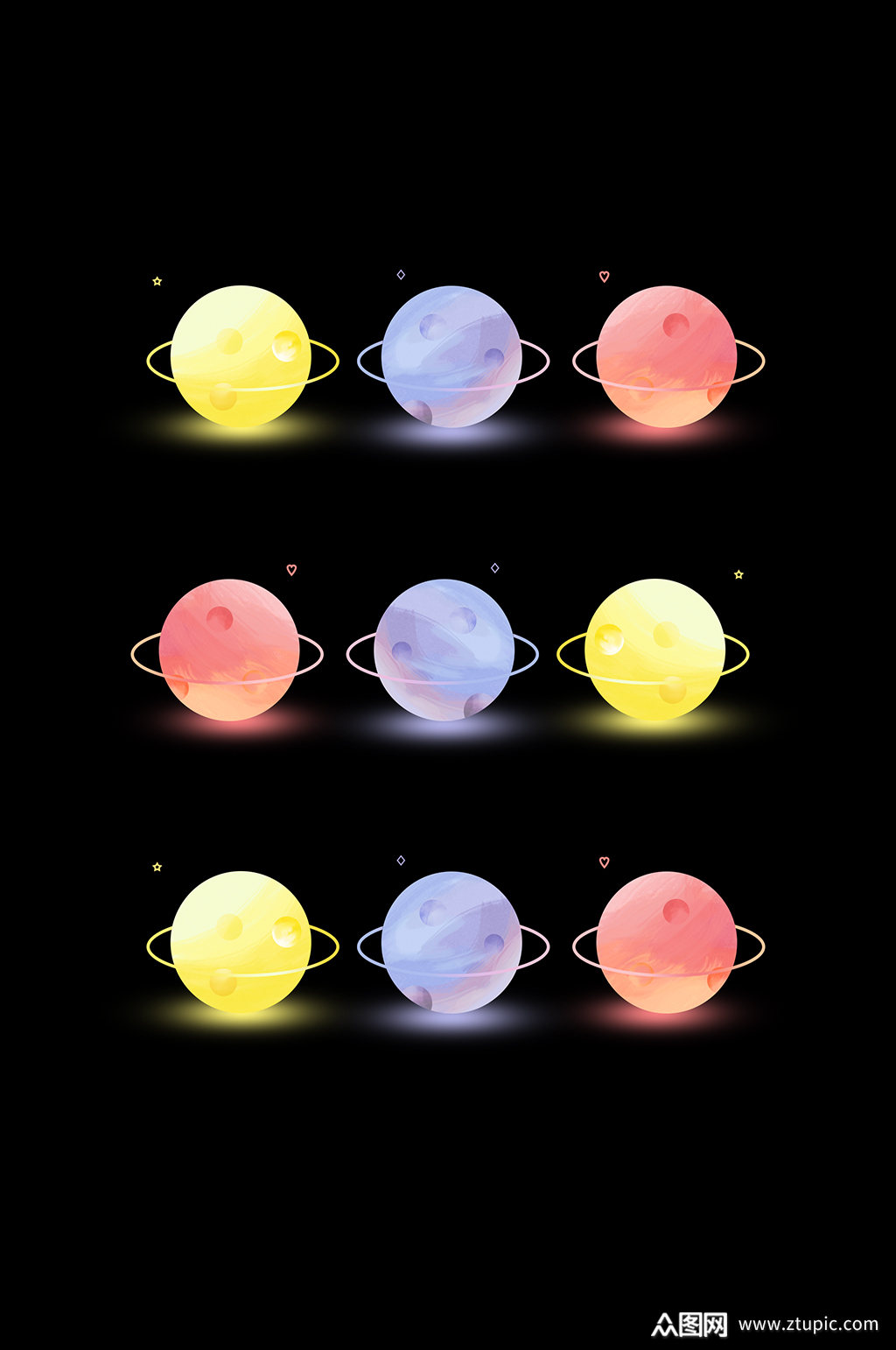 卡通可爱的星球元素