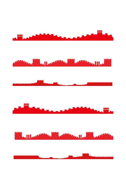 创意质感线条长城装饰元素