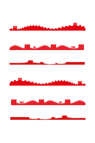 创意质感线条长城装饰元素