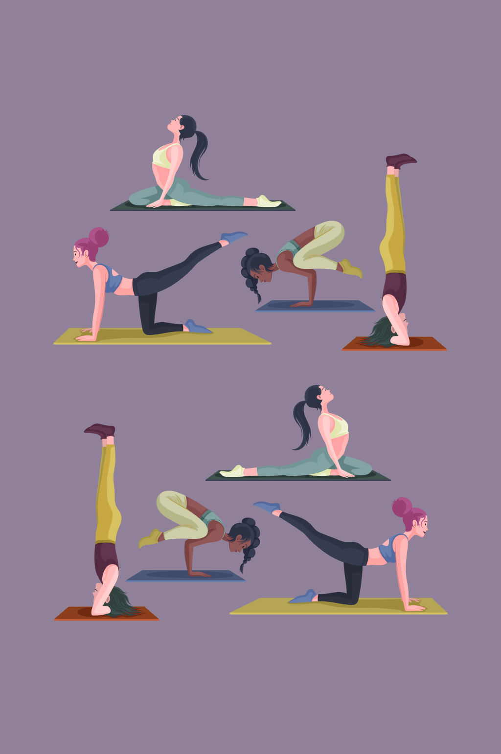 矢量瑜伽人物元素