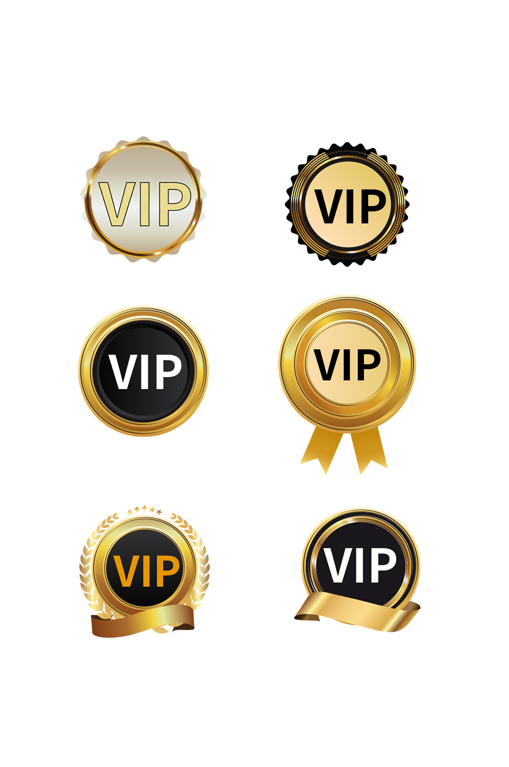 VIP金属等级胸章素材